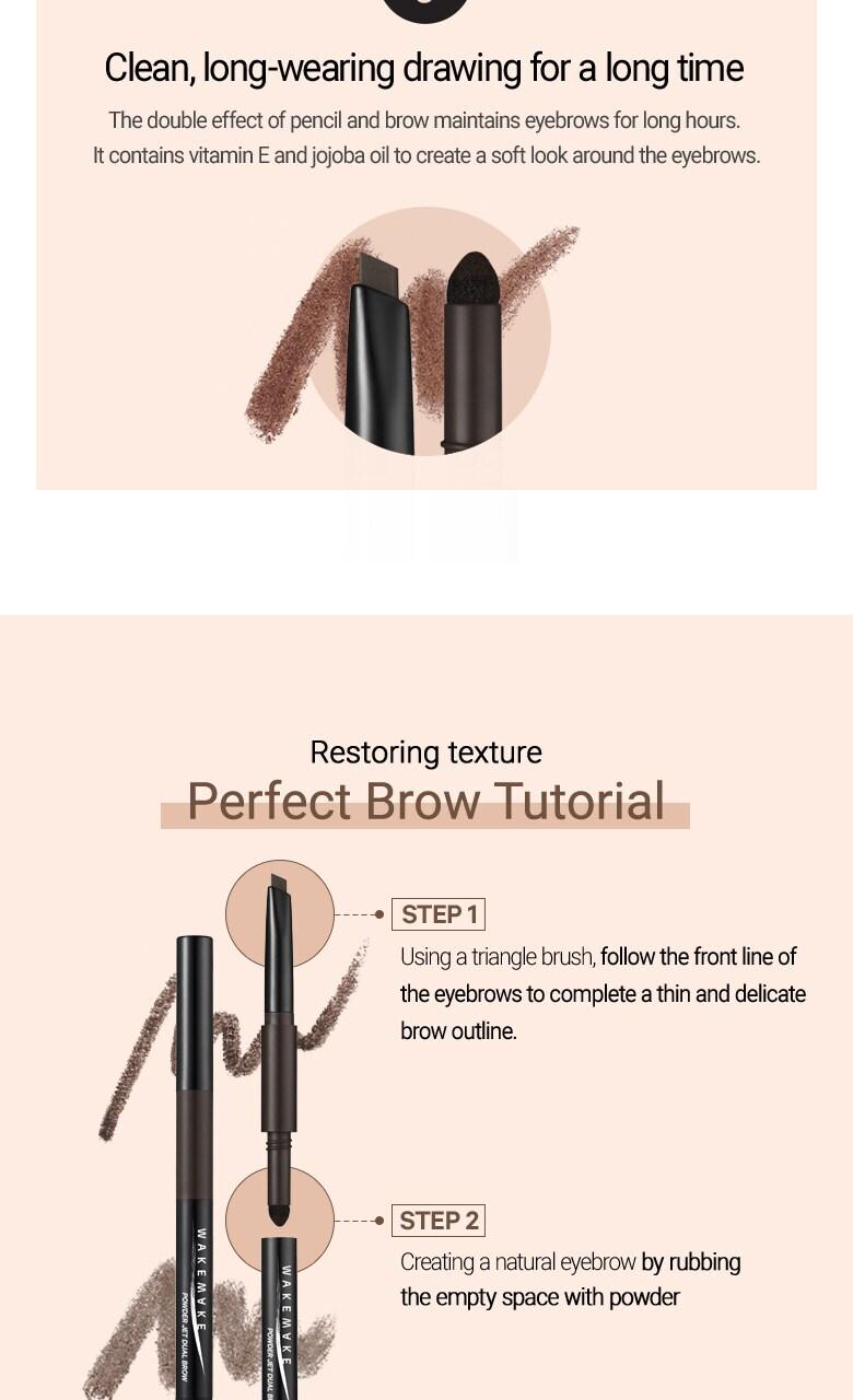 [WAKEMAKE] Powder Jet Dual Brow 0.75g - #05 Dark Brown