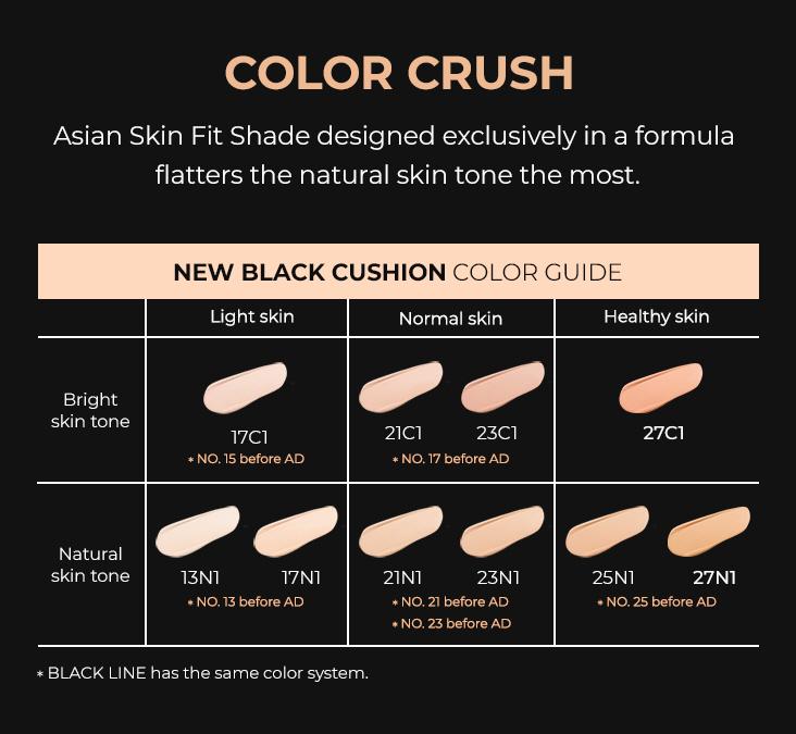 [Hera] BLACK CUSHION SPF 34 / PA++ - No. 21N1 VANILLA 15g x 2ea