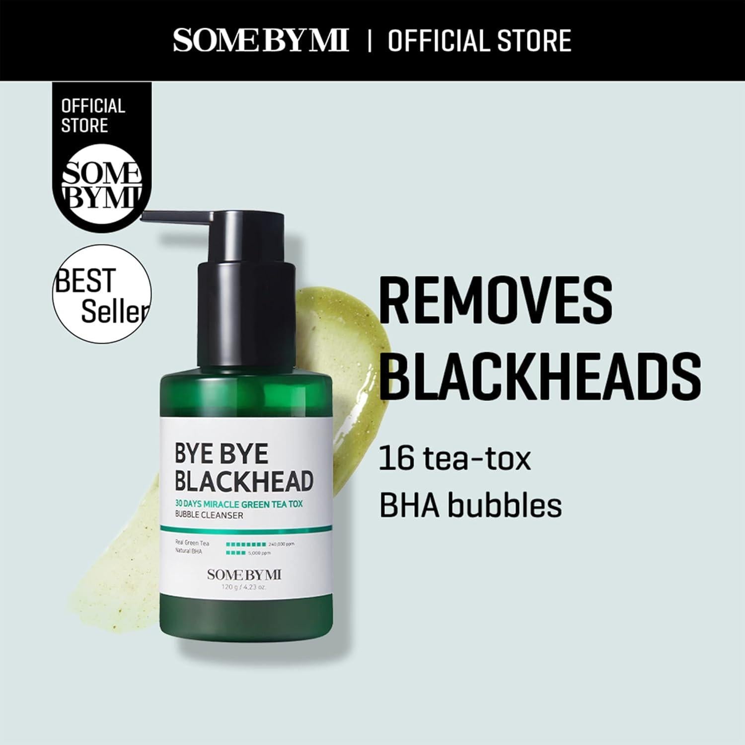 [SomeByMi] BYE BYE BLACKHEAD 30 DAYS MIRACLE GREEN TEA TOX BUBBLE CLEANSER 120g