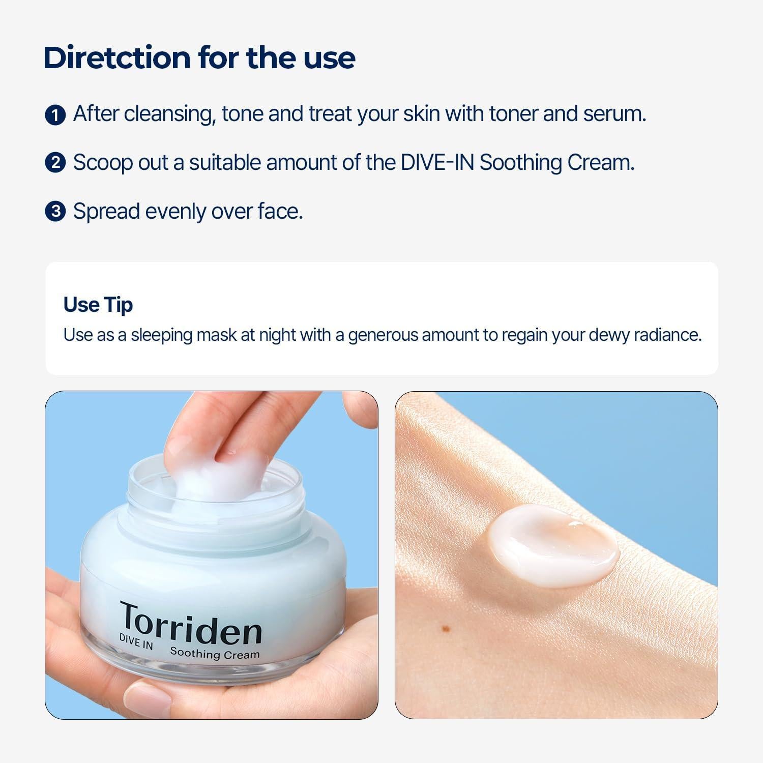 [Torriden] DIVE IN Low Molecular Hyaluronic Acid Soothing Cream 100ml